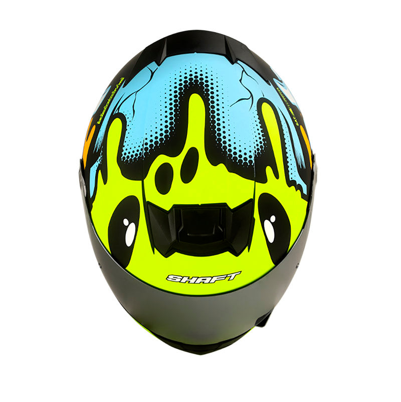CASCO SHAFT SH-502 SMILEY MATE NEGRO AMARILLO VISOR PLATA