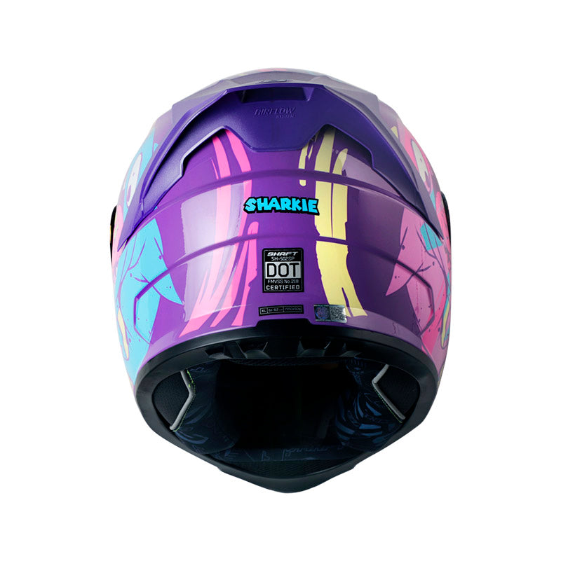 CASCO SHAFT SH-502 SHARKIE MORADO AZUL VISOR IRIDIUM MORADO