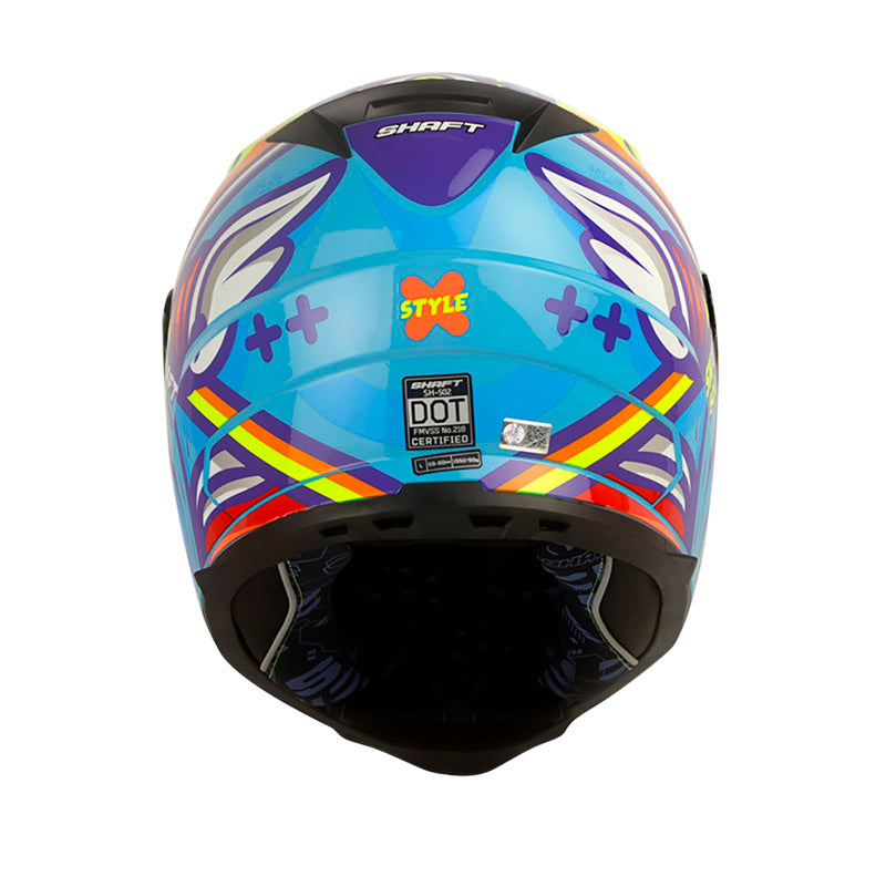 CASCO SHAFT SH-502 STYLE AZUL AMARILLO NEON VISOR IRIDIUM