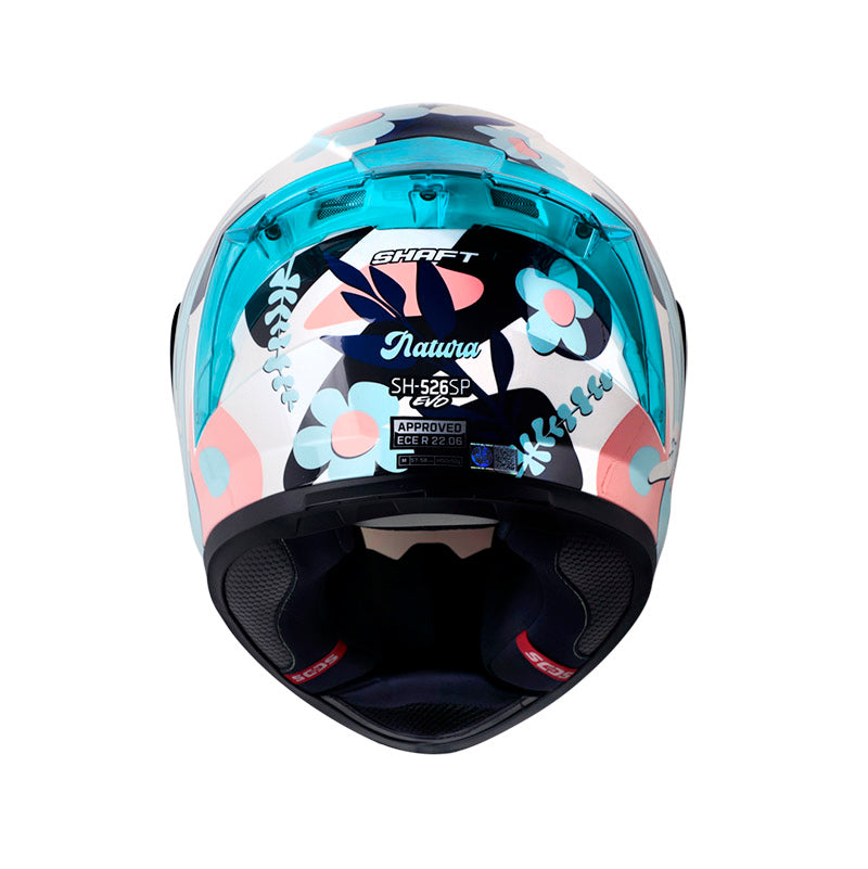 CASCO SHAFT SH-526SP NATURA BLANCO PERLA AZUL VISOR IRIDIUM