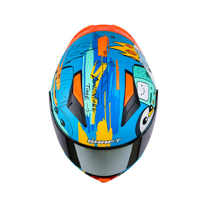 CASCO SHAFT SH-582SP ADVENTURE TIME AZUL AMARILLO IRIDIUM