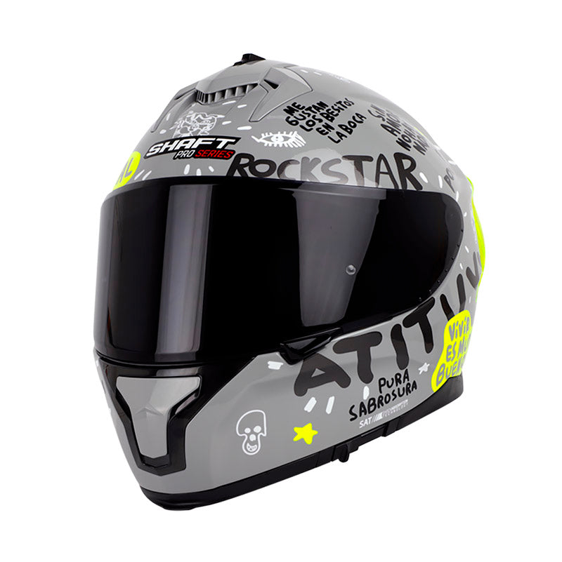 CASCO SHAFT SH-610DV PRO PURO POWER GRIS AMARILLO VISOR HUMO