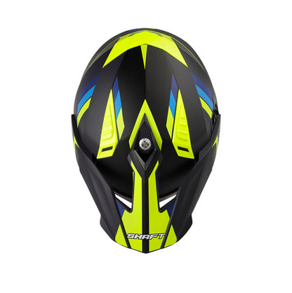 CASCO SHAFT SH-MX380DV DOTS AZUL NAVY AMARILLO NEON