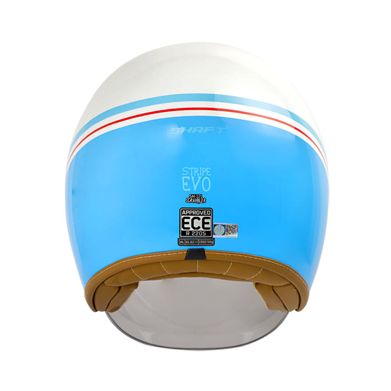 CASCO SHAFT SH-121 SCRAMBLE STRIPES BLANCO AZUL VISOR HUMO