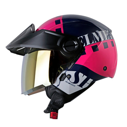 CASCO SHAFT SH-212 DITTO AZUL OSCURO FUCSIA VISOR IRIDIUM