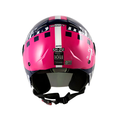 CASCO SHAFT SH-212 DITTO AZUL OSCURO FUCSIA VISOR IRIDIUM