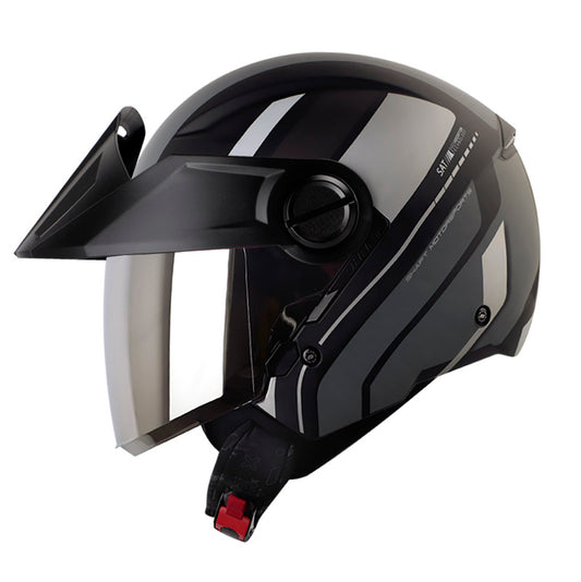 CASCO SHAFT SH-212 SPEC MATE NEGRO PLATA VISOR PLATA