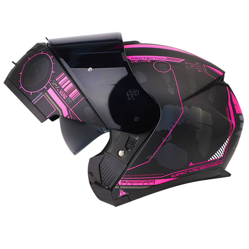 CASCO SHAFT SH-3910DV SUSPECT MATE NEGRO FUCSIA VISOR HUMO