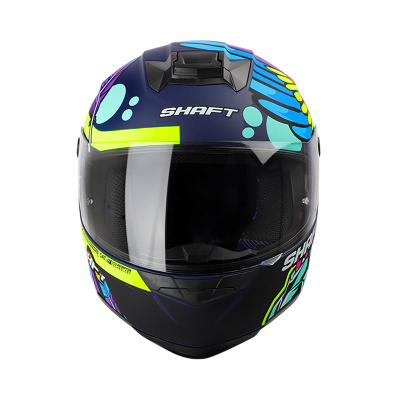 CASCO SHAFT SH-502 OWL AZUL NAVY AMARILLO NEON
