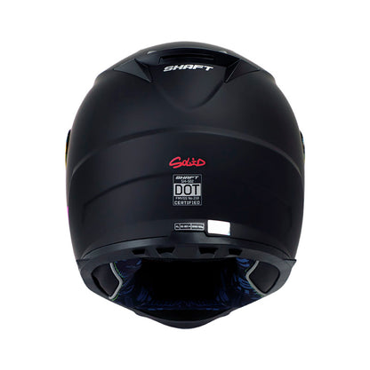 CASCO SHAFT SH-502 SOLID MATE NEGRO ROJO VISOR IRIDIUM ROJO