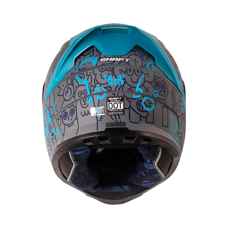 CASCO SHAFT SH-502SP PEEPS GRIS OSCURO AZUL VISOR IRIDIUM