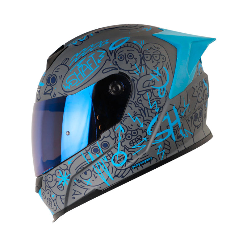 CASCO SHAFT SH-502SP PEEPS GRIS OSCURO AZUL VISOR IRIDIUM