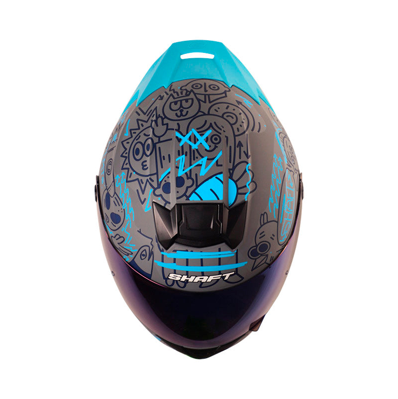 CASCO SHAFT SH-502SP PEEPS GRIS OSCURO AZUL VISOR IRIDIUM