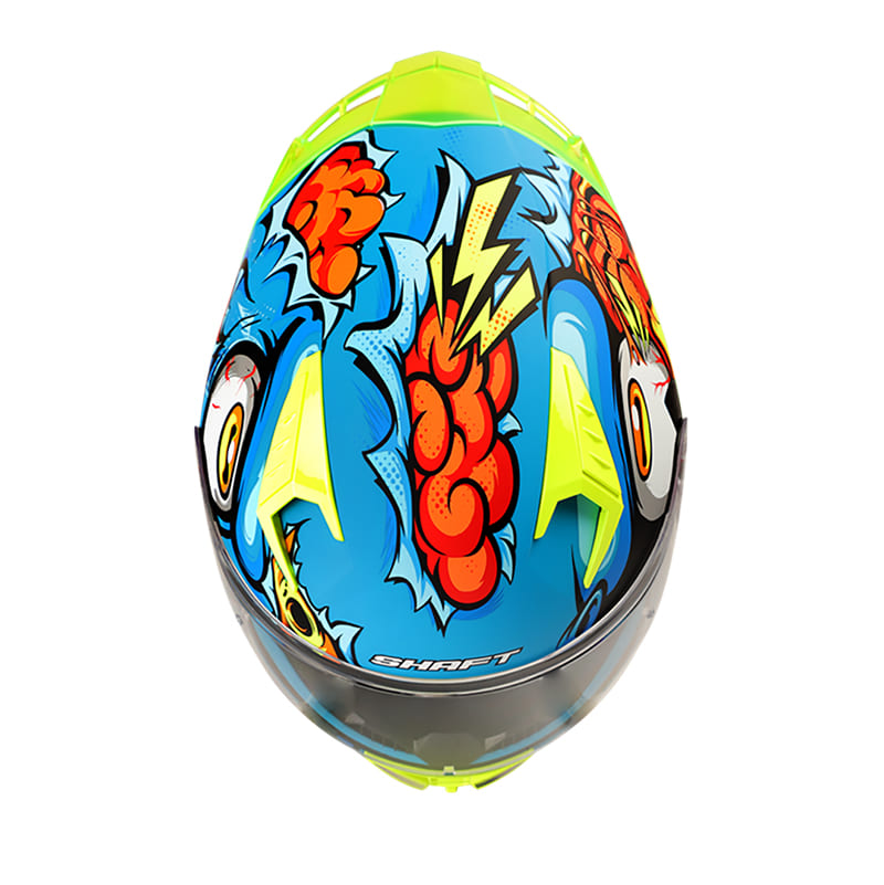 CASCO SHAFT SH-526SP DESTROYED MATE AZUL AMARILLO NEON
