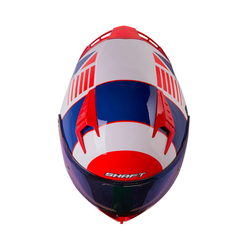 CASCO SHAFT SH-526SP EVO STRAFTER BLANCO ROJO VISOR IRIDIUM