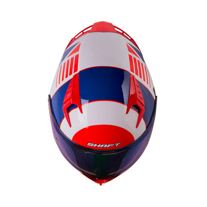 CASCO SHAFT SH-526SP EVO STRAFTER BLANCO ROJO VISOR IRIDIUM