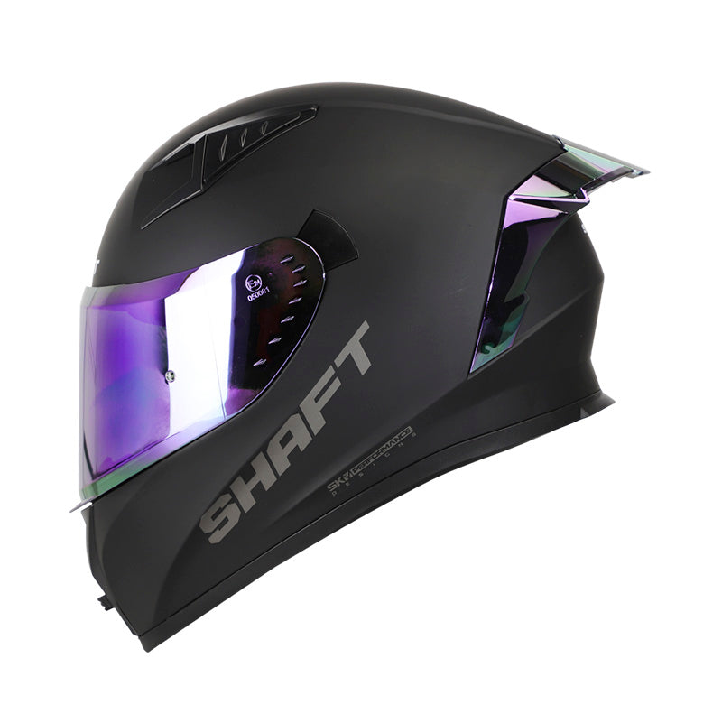 CASCO SHAFT SH-526SP SOLID MATE NEGRO MORADO VISOR IRIDIUM