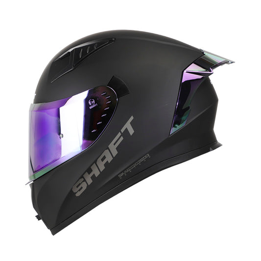CASCO SHAFT SH-526SP SOLID MATE NEGRO MORADO VISOR IRIDIUM