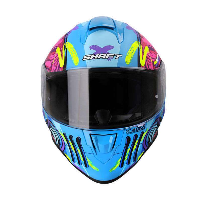 CASCO SHAFT SH-551 DEUS EX MACHINA MATE AZUL FUCSIA NEON