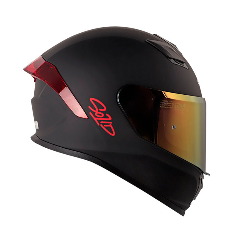 CASCO SHAFT SH-559 SOLID MATE NEGRO ROJO VISOR IRIDIUM ROJO