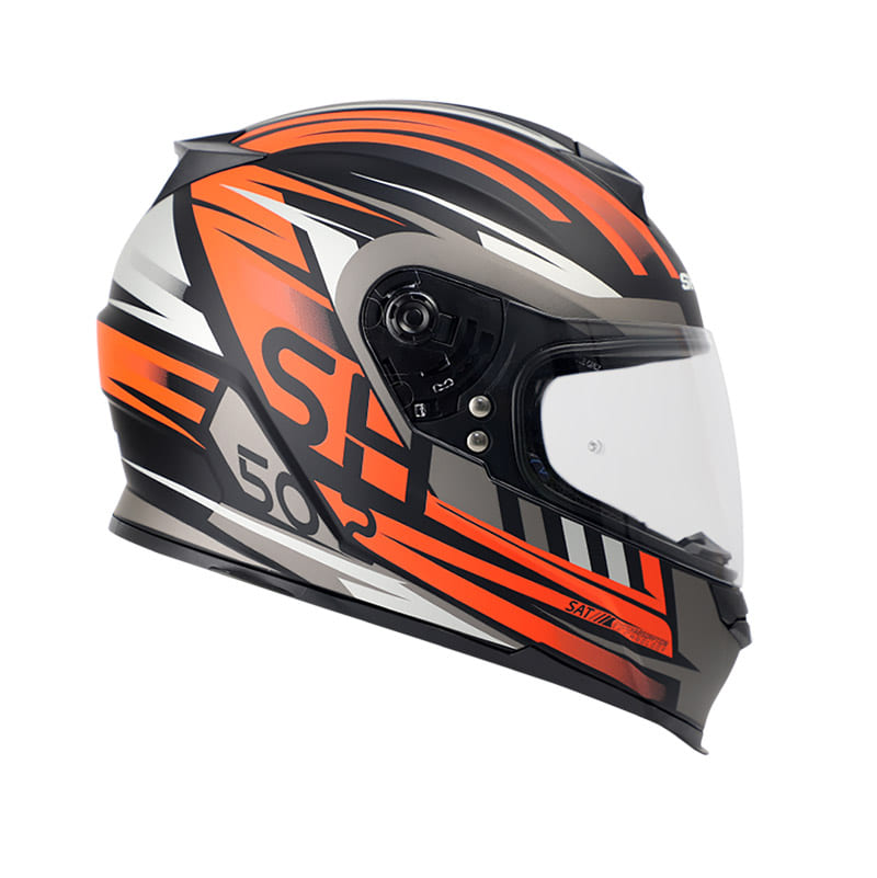 CASCO SHAFT SH-502 WATA MATE NEGRO NARANJA NEON