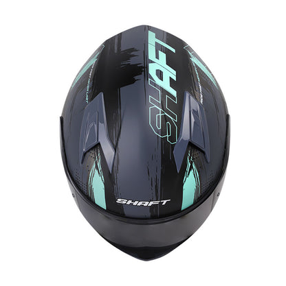 CASCO SHAFT SH-522 FREE SOUL MATE NEGRO TURQUESA VISOR HUMO