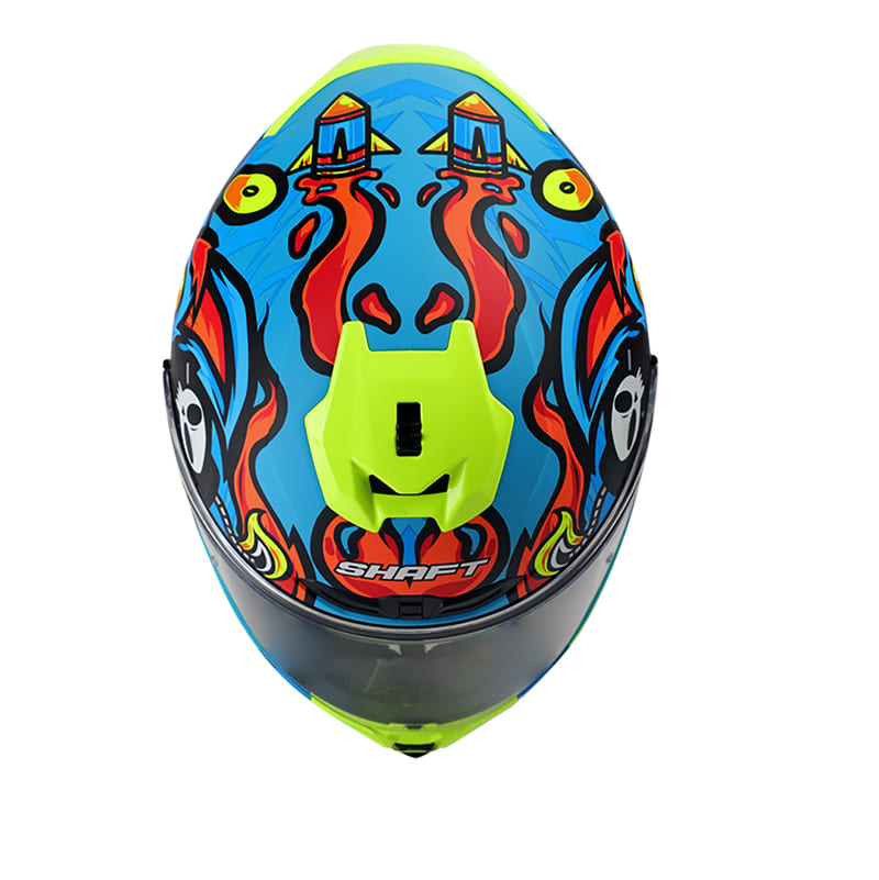 CASCO SHAFT SH-542GT LOKUS MATE AZUL AMARILLO NEON