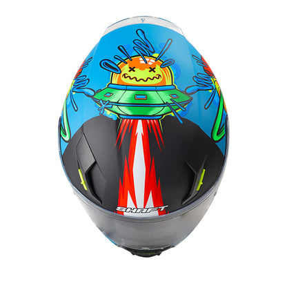 CASCO SHAFT SH-562 INVADER MATE AZUL NARANJA NEON