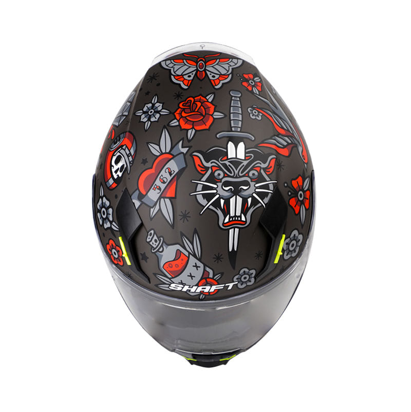 CASCO SHAFT SH-562 TATTOO MATE NEGRO ROJO