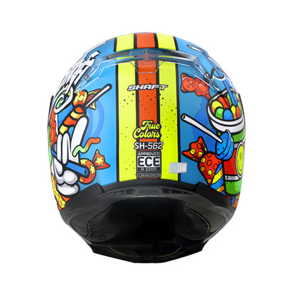 CASCO SHAFT SH-562 TRUE COLOR MATE AZUL AMARILLO NEON