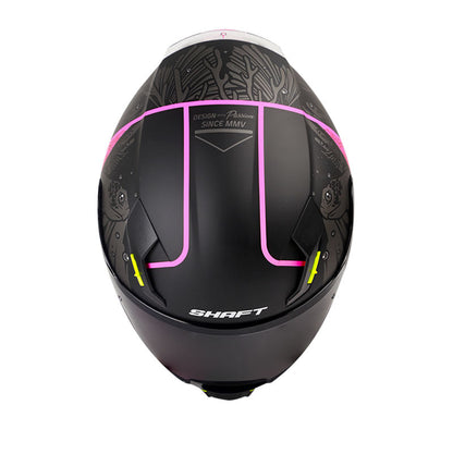 CASCO SHAFT SH-562 WORLD MATE NEGRO FUCSIA NEON VISOR HUMO