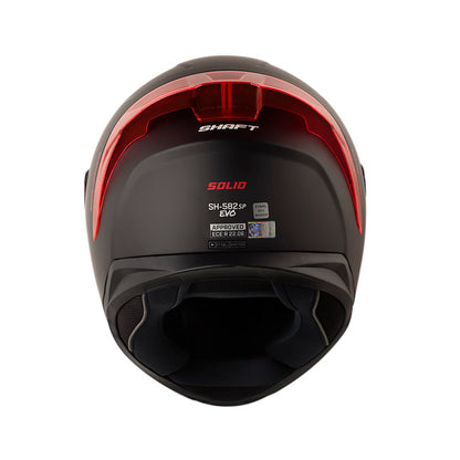 CASCO SHAFT SH-582SP EVO SOLID MATE NEGRO ROJO VISOR IRIDIUM