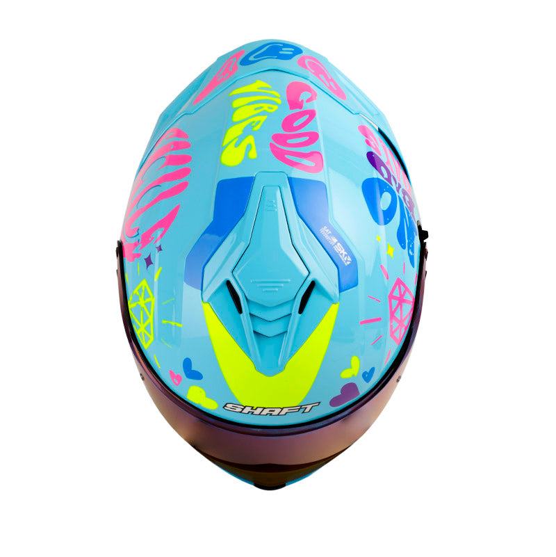 CASCO SHAFT SH-598GTR LOVELY AZUL FUCSIA VISOR IRIDIUM AZUL