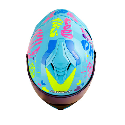 CASCO SHAFT SH-598GTR LOVELY AZUL FUCSIA VISOR IRIDIUM AZUL