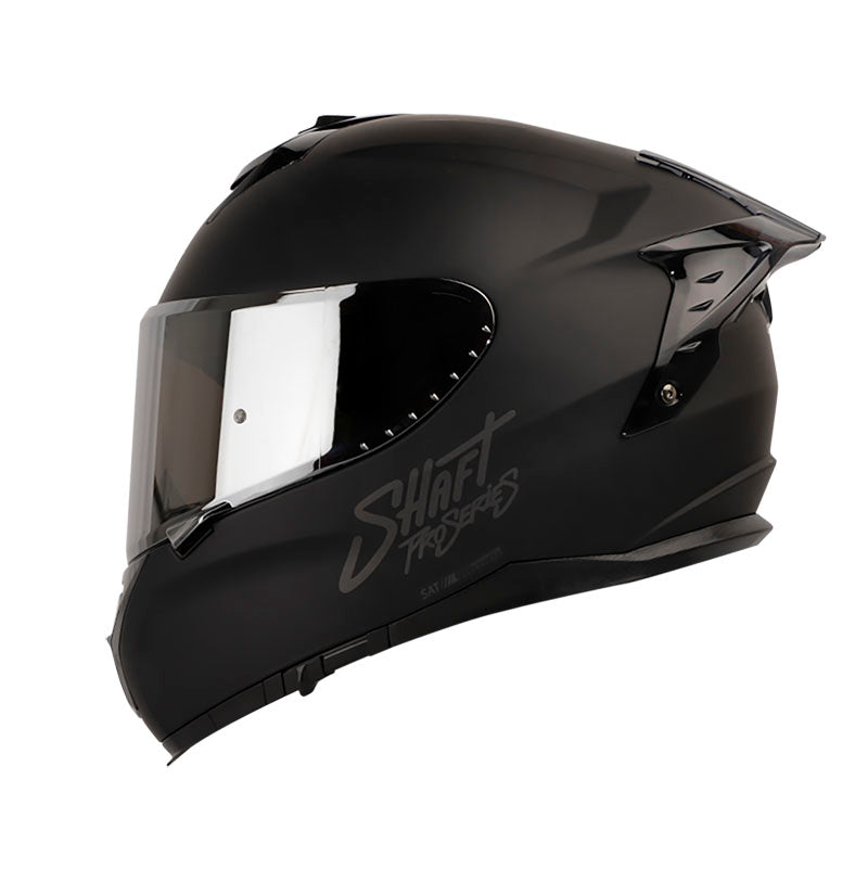 CASCO SHAFT SH-610DV PRO SOLID MATE NEGRO NEGRO VISOR PLATA