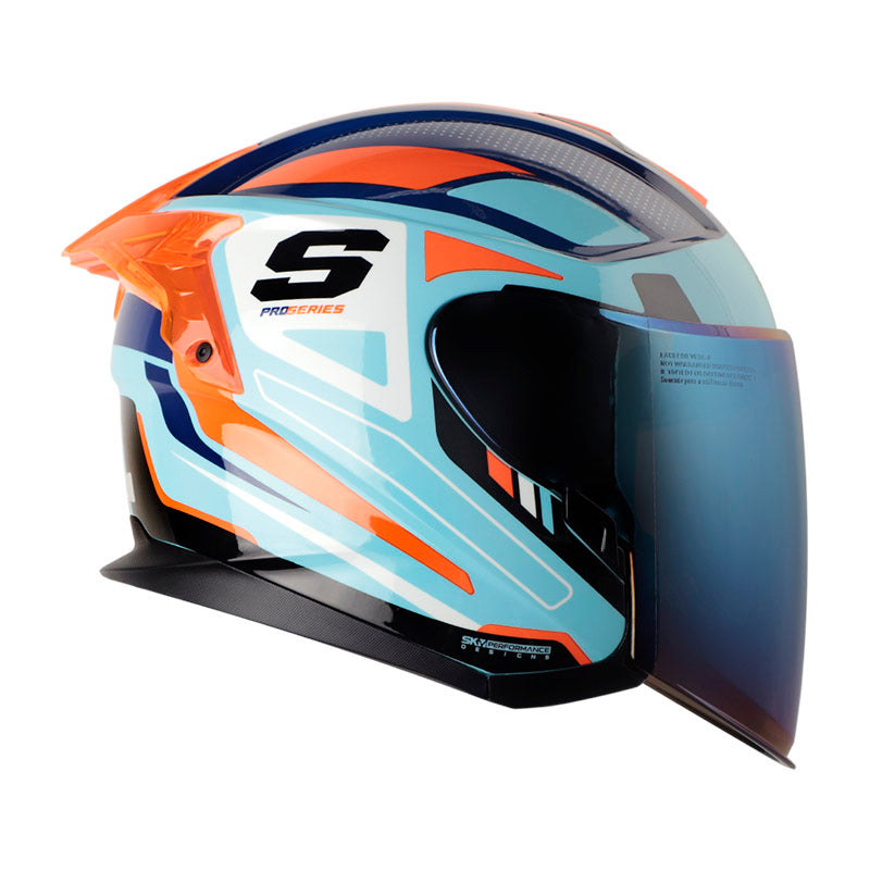 CASCO SHAFT SH-240DV PRO TRANSVERSE AZUL CLARO NARANJA