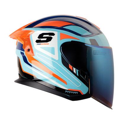CASCO SHAFT SH-240DV PRO TRANSVERSE AZUL CLARO NARANJA