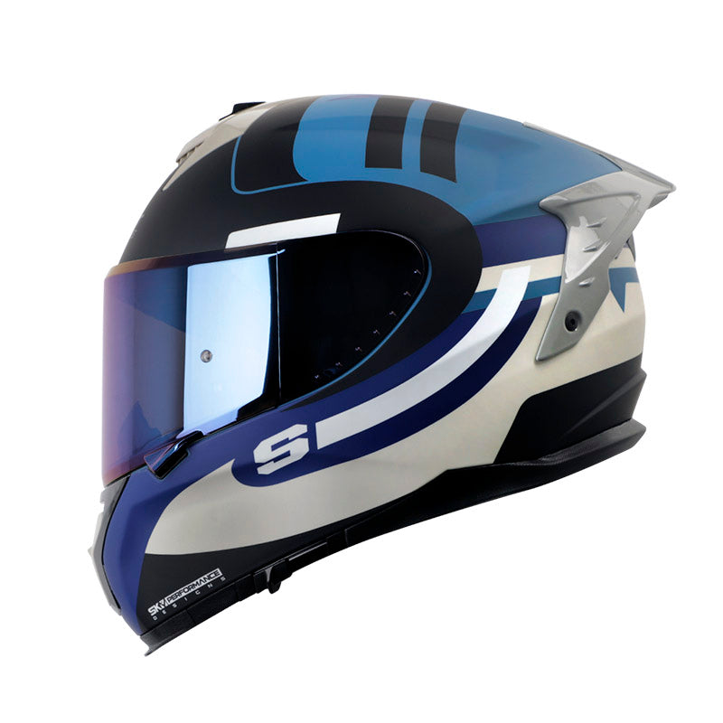 CASCO SHAFT SH-610DV PRO OVERCAST MATE AZUL OSCURO GRIS