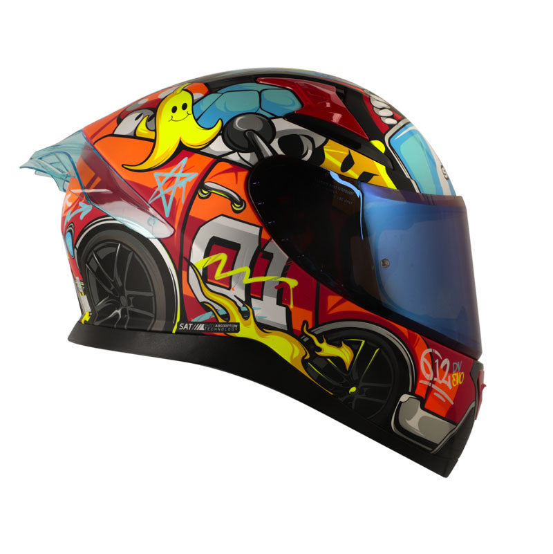 CASCO SHAFT SH-612DV PRO CRAZY CAR MATE ROJO AZUL