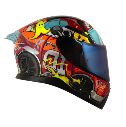 CASCO SHAFT SH-612DV PRO CRAZY CAR MATE ROJO AZUL