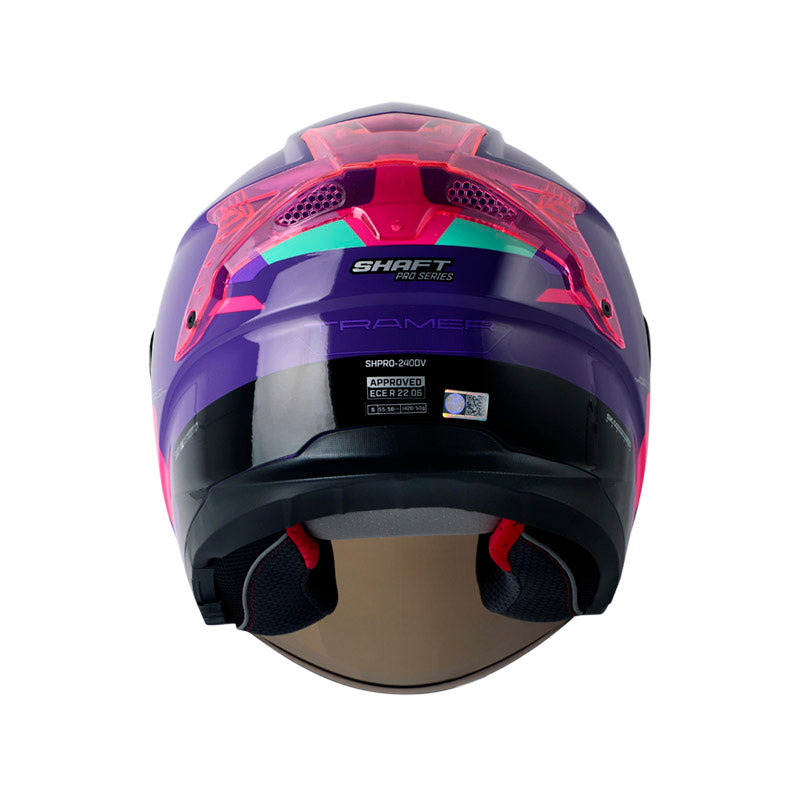 CASCO SHAFT SH-240DV PRO TRAMER MORADO FUCSIA VISOR IRIDIUM
