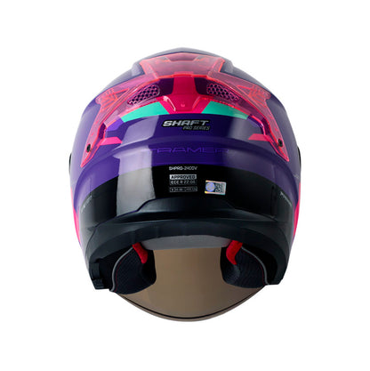 CASCO SHAFT SH-240DV PRO TRAMER MORADO FUCSIA VISOR IRIDIUM