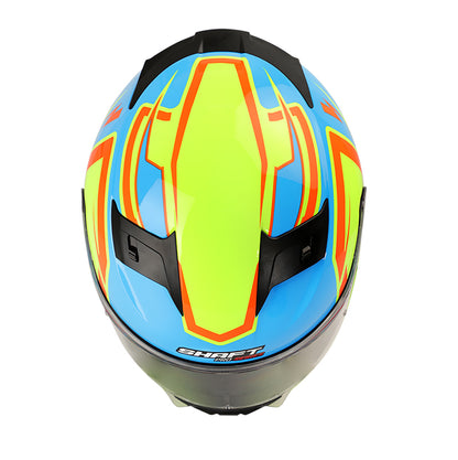 CASCO SHAFT SH-545PRO RACETRACK AZUL AMARILLO NEON