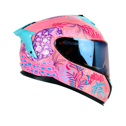 CASCO SHAFT SH-610EVO BLOOM ROSADO FUCSIA VISOR IRIDIUM