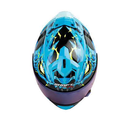 CASCO SHAFT SHPRO-610EVO DRAGON FIRE AZUL AMARILLO NEON