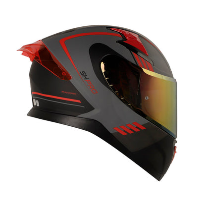 CASCO SHAFT SH-612DV PRO AURA MATE GRIS ROJO VISOR IRIDIUM