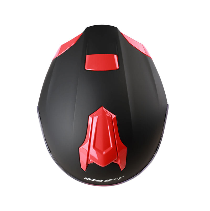 CASCO SHAFT SH-551 SOLID FLOW MATE NEGRO ROJO VISOR IRIDIUM