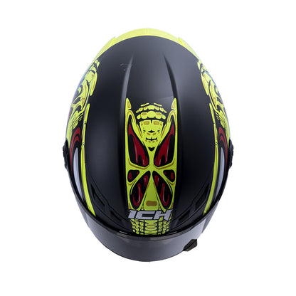 CASCO ICH ICH-501SP SIMB MATE NEGRO AMARILLO NEON VISOR HUMO