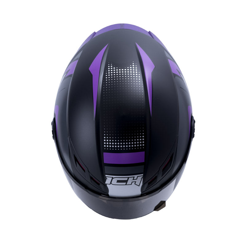 CASCO ICH ICH-501SP KOZKU MATE NEGRO MORADO VISOR HUMO