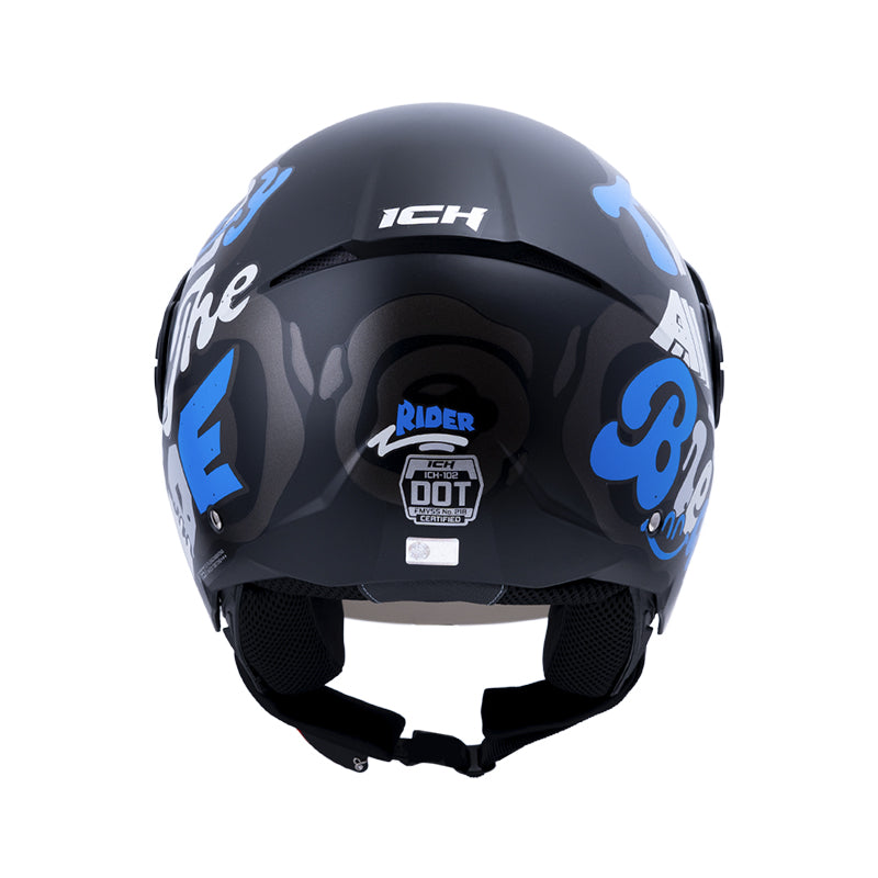 CASCO ICH ICH-102 RIDER MATE NEGRO AZUL VISOR HUMO